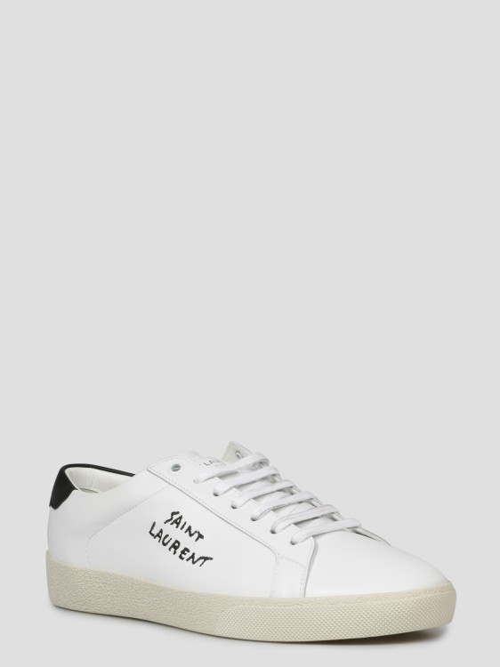Shop Saint Laurent Court Classic Sl/06 Embroidered Sneakers In White