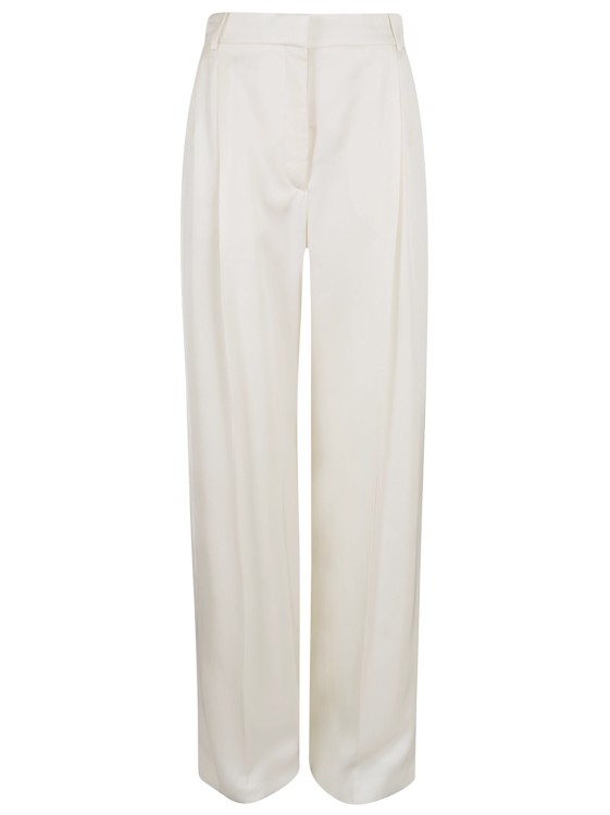 Shop Alexander Mcqueen Viscose Twill Trousers In White