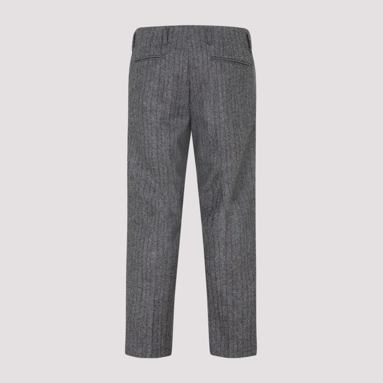 Dries Van Noten Wool Pinstriped Pants 4 Pockets In Grey