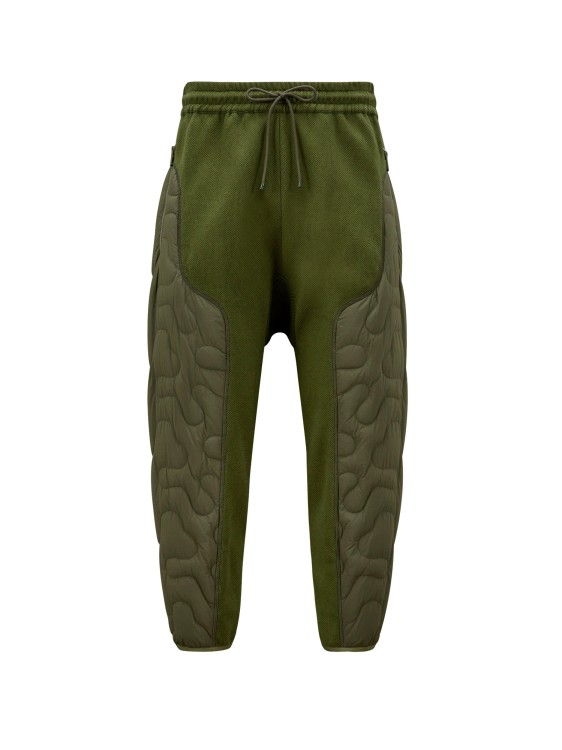 MONCLER GENIUS GREEN COTTON TROUSER WITH LOGO PATCH