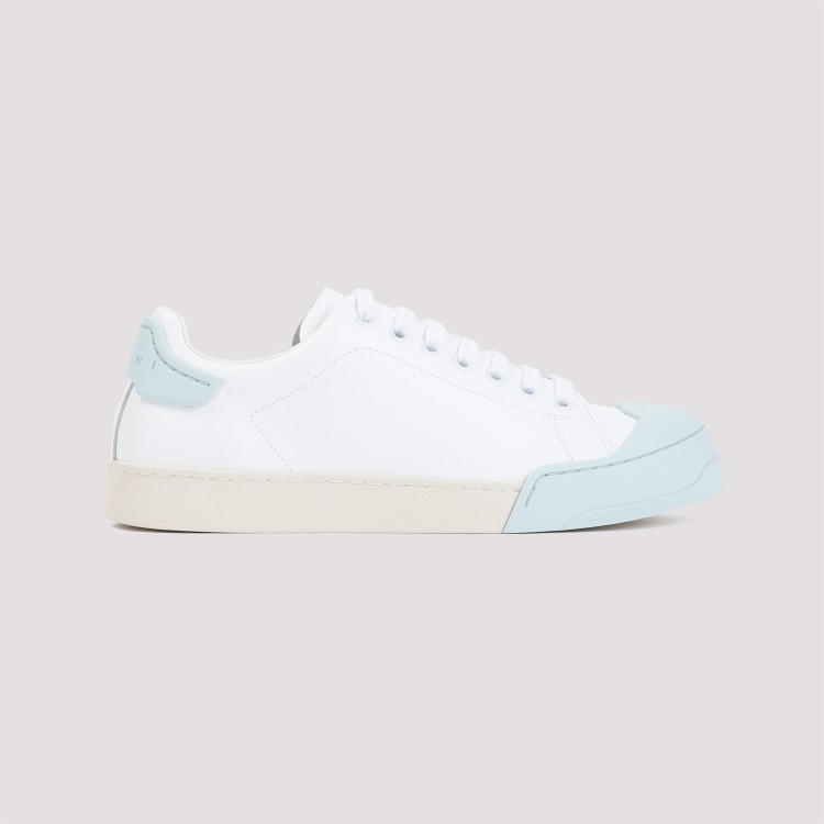 Shop Marni Dada Bumper White Light Blue Leather Sneakers