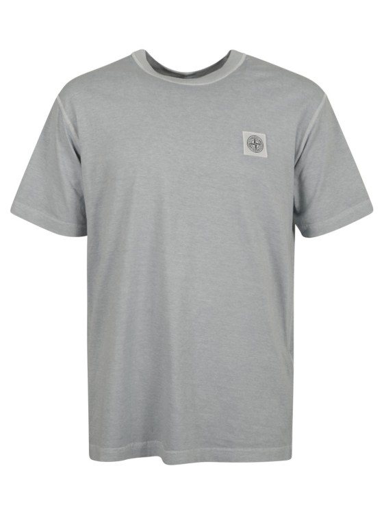 Shop Stone Island Steel Blue Cotton Jersey T-shirt In Grey