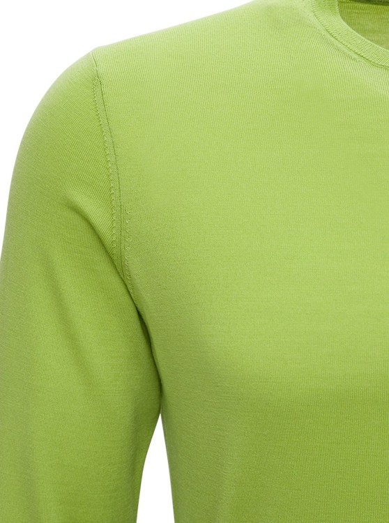Shop Gaudenzi Green Long Sleeved Wool And Silk Sweater