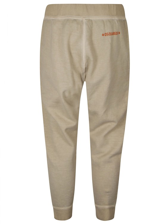Shop Dsquared2 Beige Cotton Logo Print Trousers In Brown
