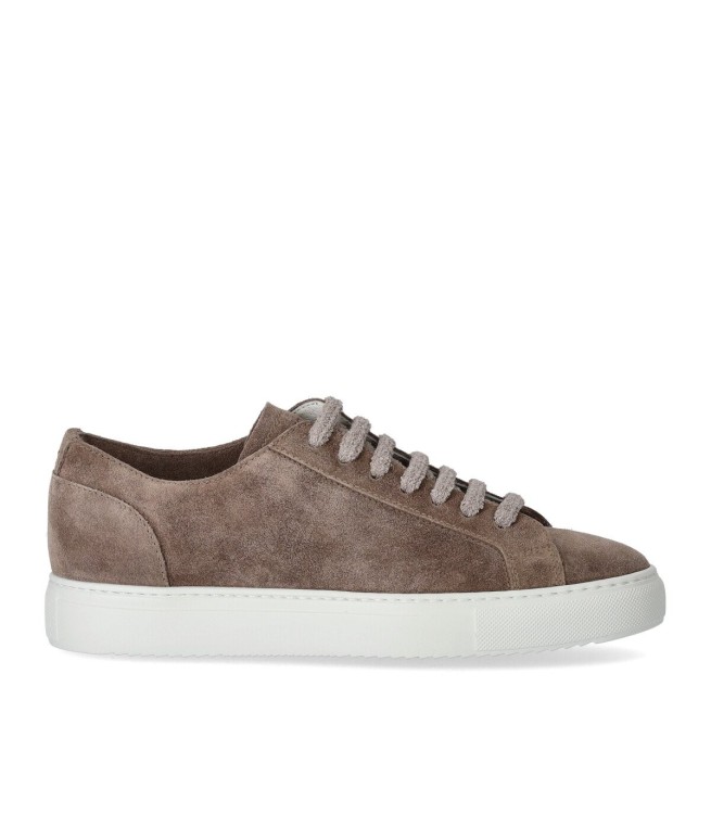 Doucal's Taupe Suède Sneaker In Pink