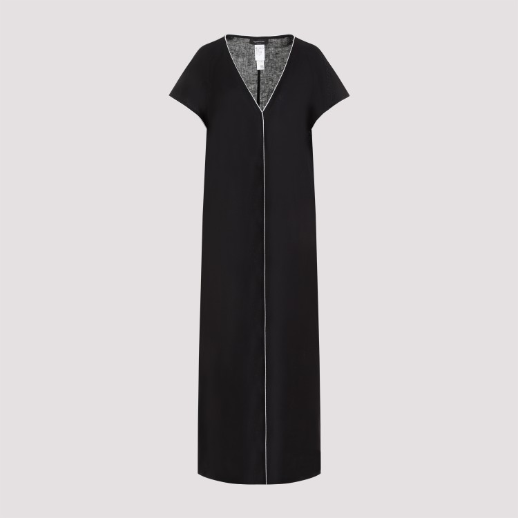 Shop Fabiana Filippi Black Linen Long Dress
