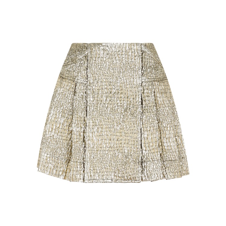 Simone Rocha Gold Pleated Mini Kilt With Ties Skirt