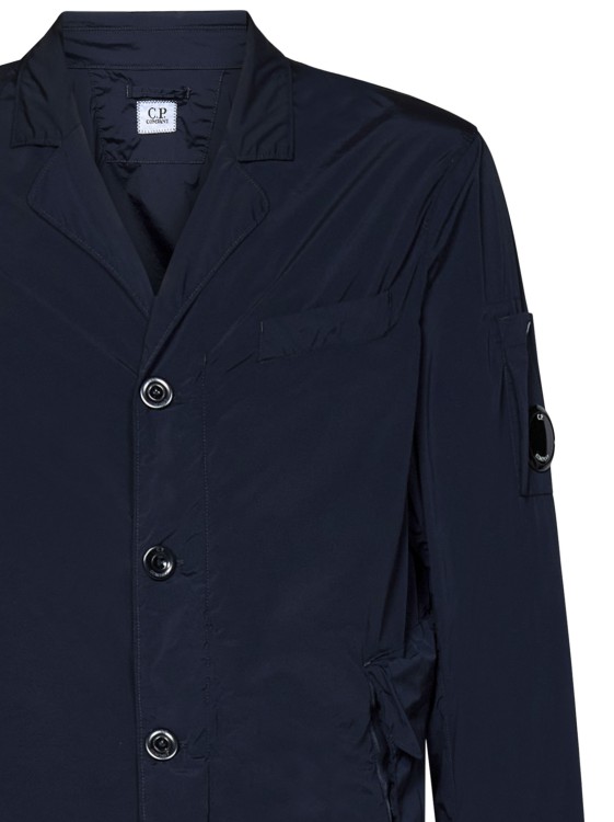 Shop C.p. Company Midnight Blue Single-breasted Blazer In Black