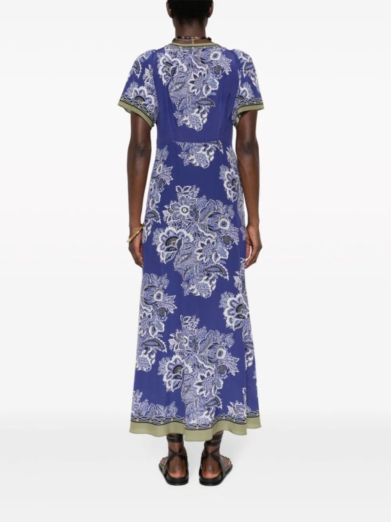 Shop Etro Multicolor Floral-print Maxi Dress In Blue