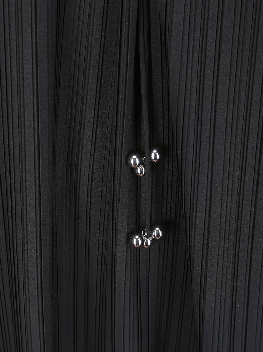 Lanvin Long-sleeved Pleated Blouse In Black