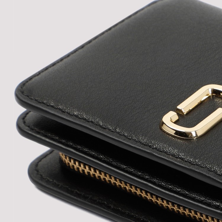 Shop Marc Jacobs The Mini Compact Black Cow Leather Wallet