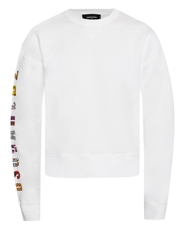 Shop Dsquared2 Cotton Logo Sweatshirt In White