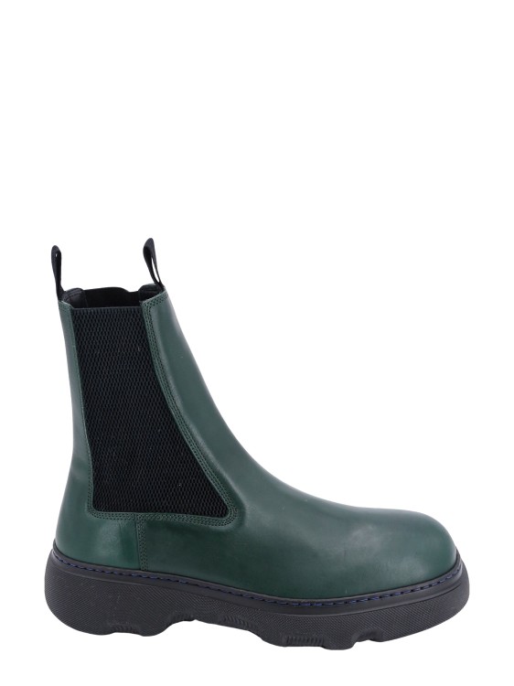 Shop Burberry Leather Boots In Green