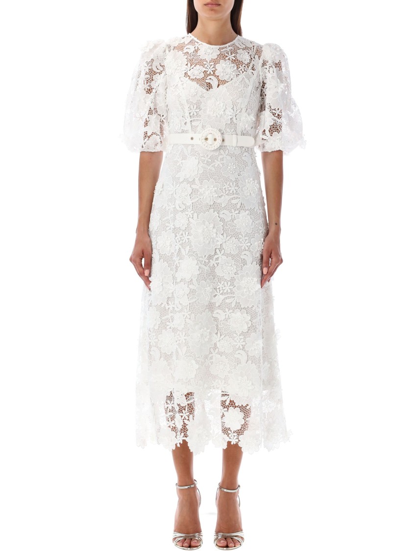 Shop Zimmermann Lace Flower Wedding Dress In White