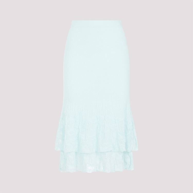 Bottega Veneta Cotton Midi Skirt For Women – Ss24 Collection In Blue