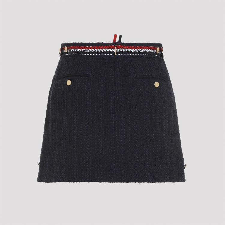 Thom Browne 4 Bar-tab Tweed Miniskirt In Black