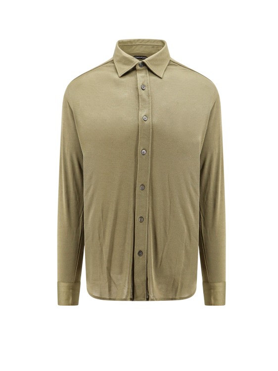 Tom Ford Knitted Silk Shirt In Green