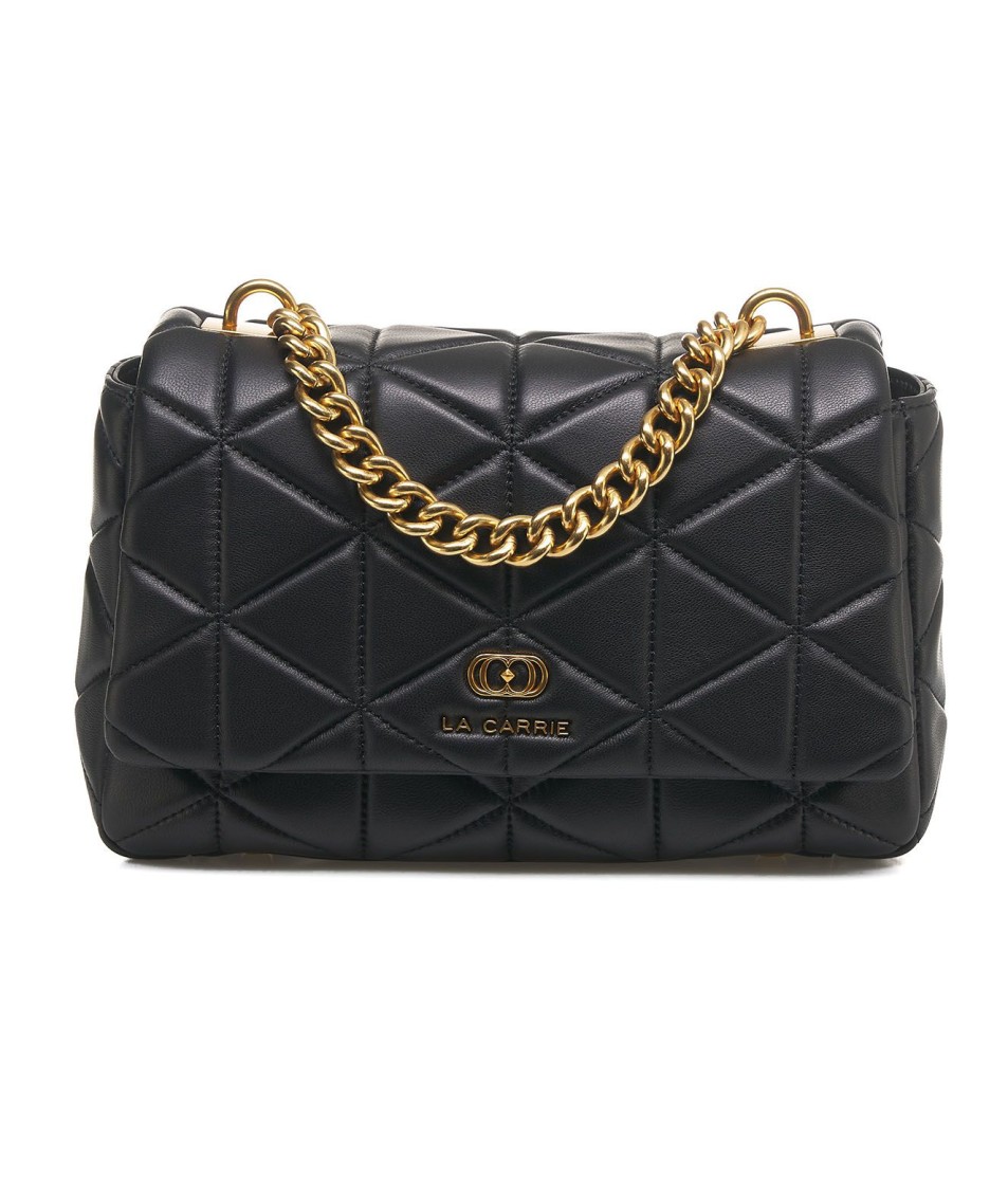 Shop La Carrie Black Leather Handbag "lea"