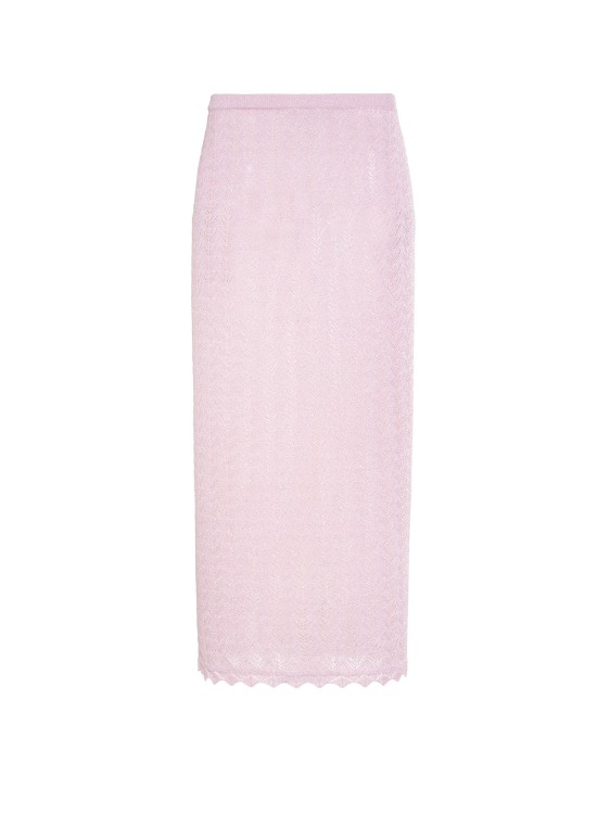 Shop Alessandra Rich Knitted Skirt With Lurex Effect In Purple