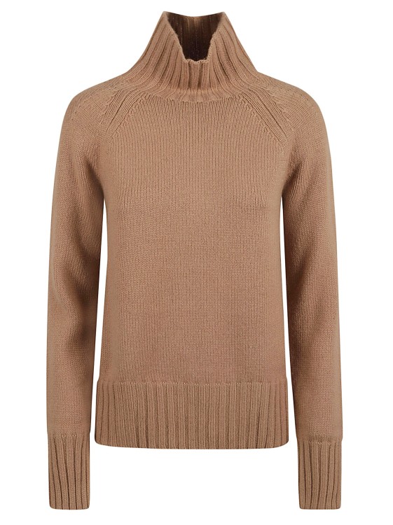 Max Mara Fine-knit High-neck Sweatshirt In Brown