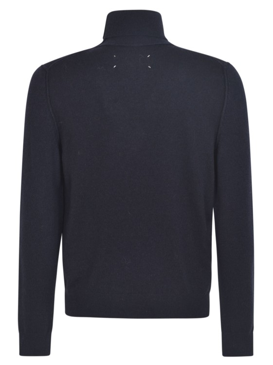 Shop Maison Margiela Blue Roll Neck Cashmere Sweater In Black