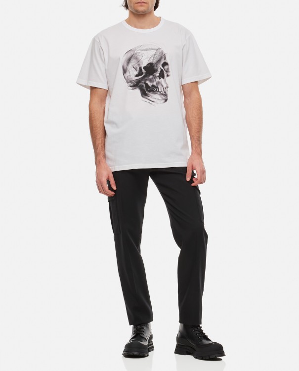 Alexander Mcqueen Skull Print Crewneck T-shirt In White