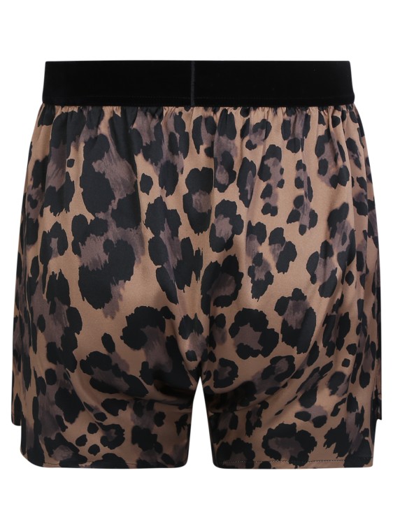 Shop Tom Ford Leopard Print Silk Boxer Shorts In Neutrals