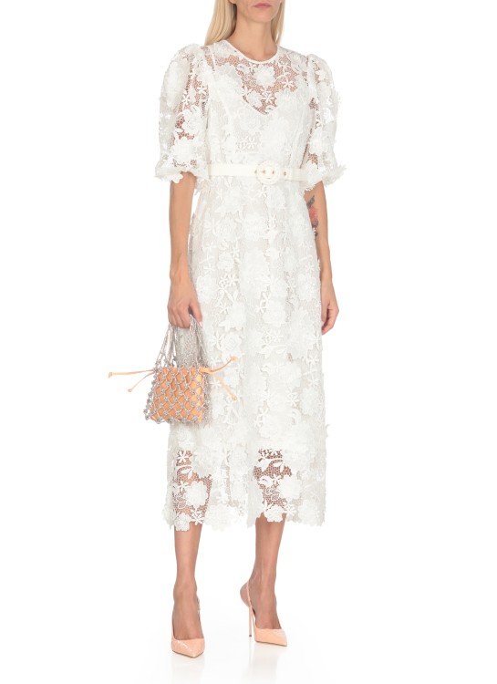 Shop Zimmermann Halliday Lace Flower Dress In White