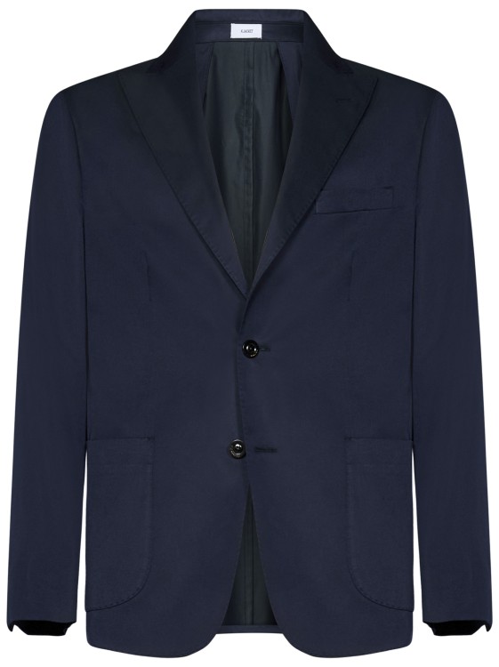 Shop Boglioli Navy Blue Cotton Suit