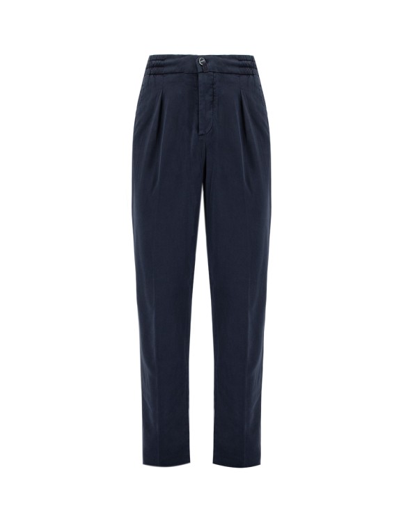 Kiton Navy Blue Casual Trousers In Black