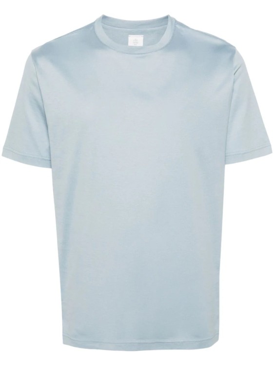Eleventy Crew-neck Cotton T-shirt In Blue