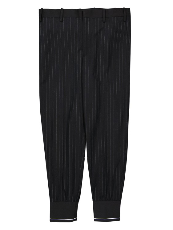 Neil Barrett Wool Striped Trousers In Black