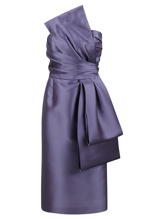 Shop Alberta Ferretti Mikado Midi Dress In Purple