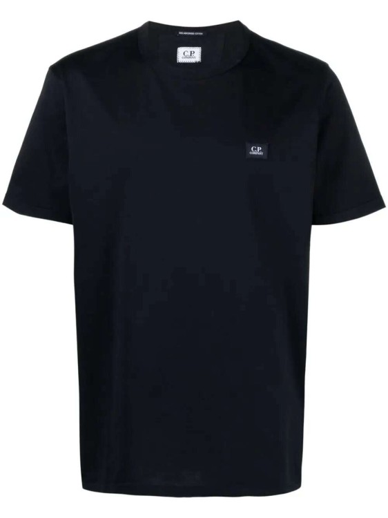 Shop C.p. Company Total Eclipse Blue Logo-patch Cotton T-shirt