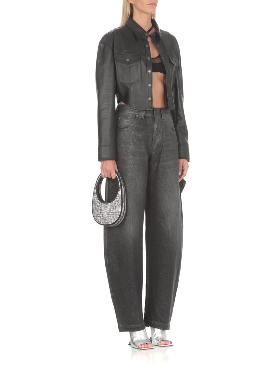 Darkpark Bianca Leather Cargo Trousers In Black