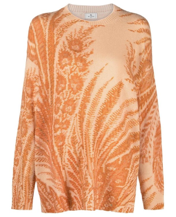 Shop Etro Wool Printed Sweater In Orange