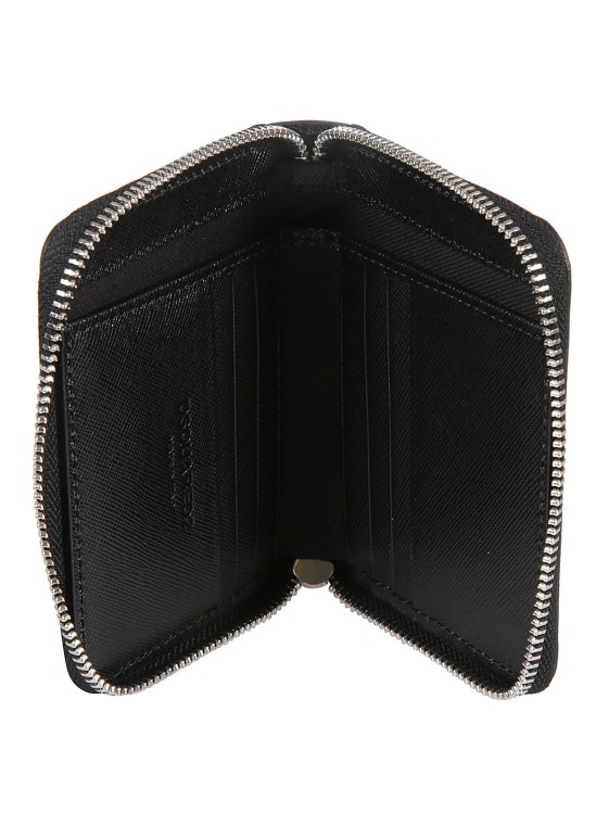 Shop Dsquared2 Black Leather Logo-stamp Zip-around Wallet