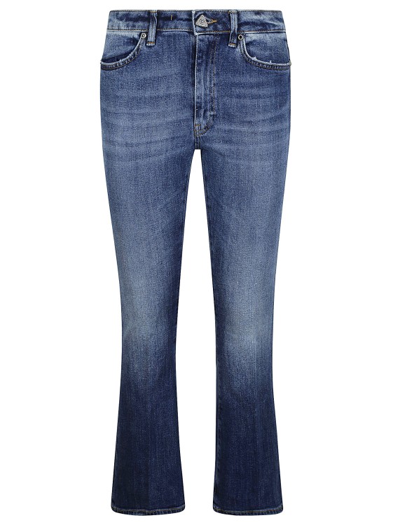Dondup Mandy High-waisted Flared Jeans With Ankle Length In Blue