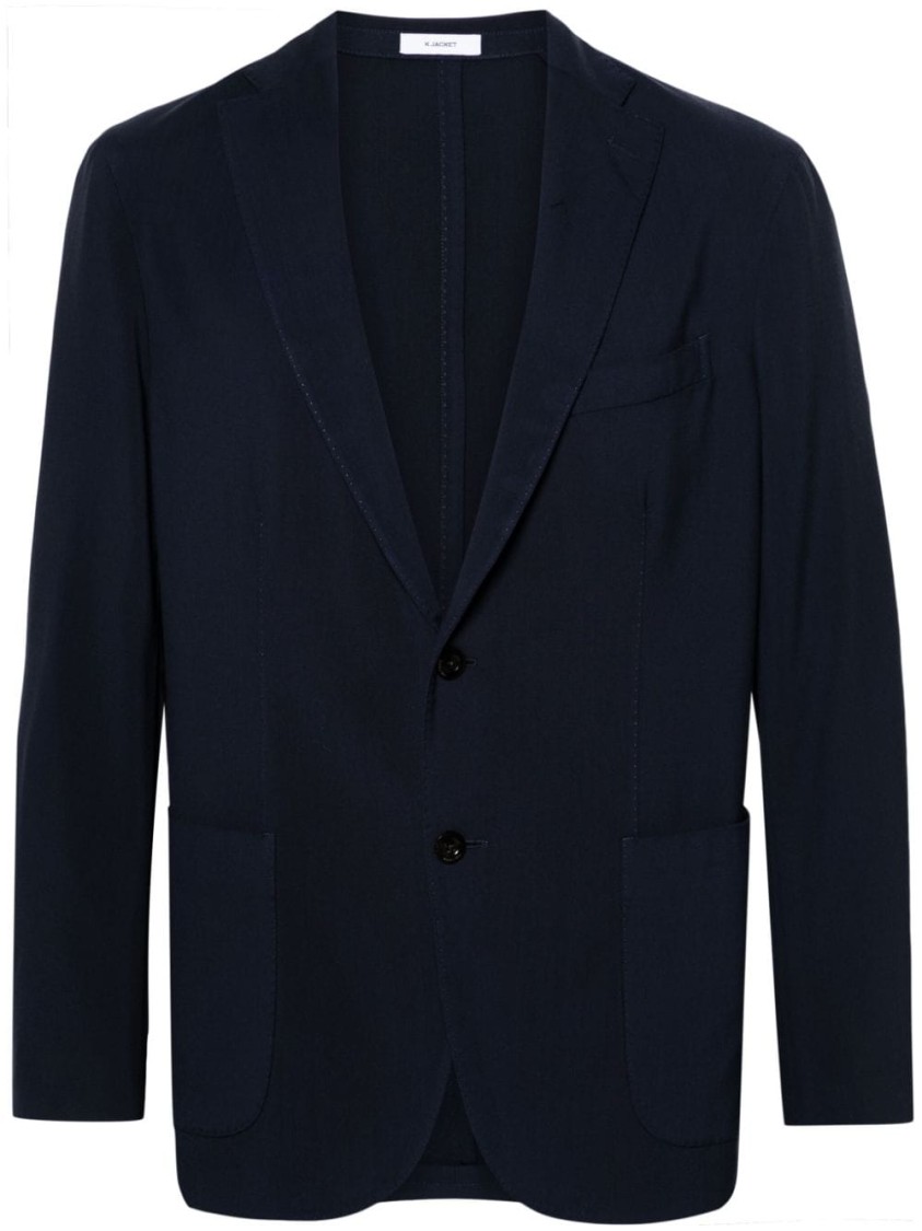 Boglioli Single-breasted Virgin Wool Blazer In Blue