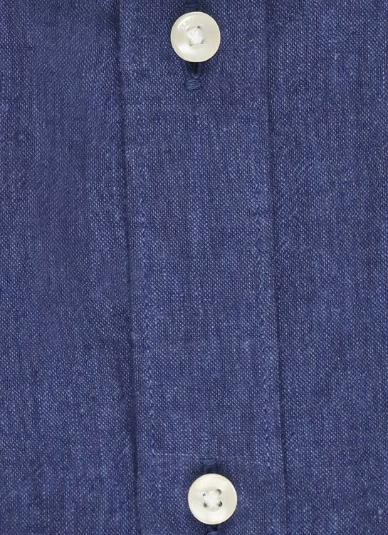Shop Barbour Indigo Blue Linen And Cotton Shirt