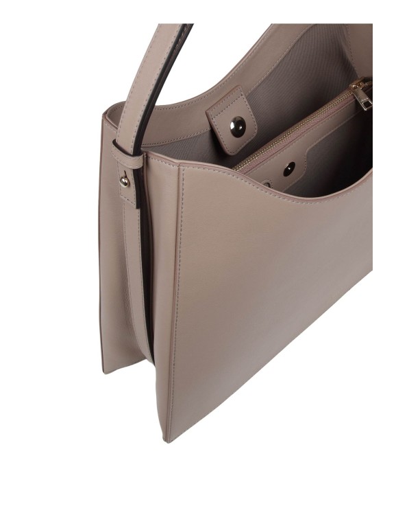 Shop Furla Hobo L Nuvola Shoulder Bag In Greige Leather In Grey