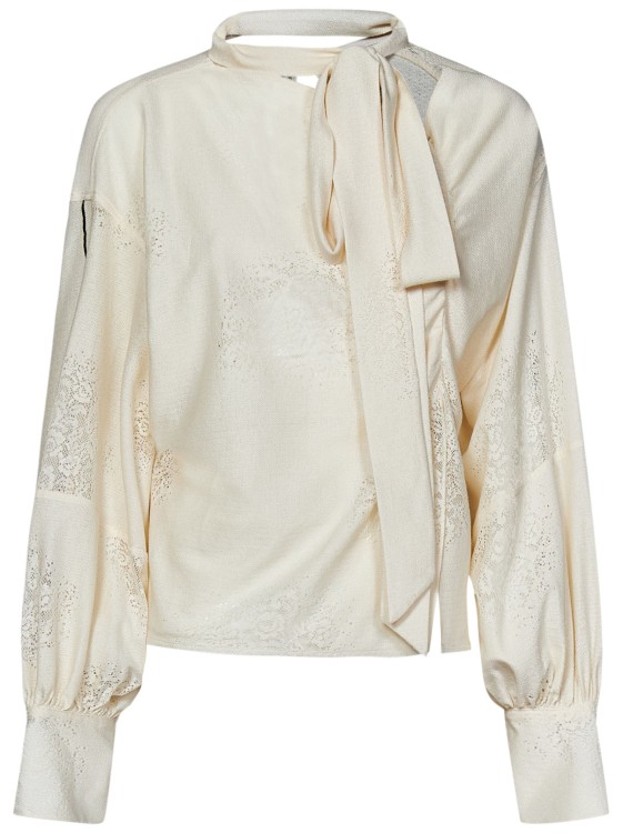 Shop Victoria Beckham Cream-colored Jersey Blouse In White
