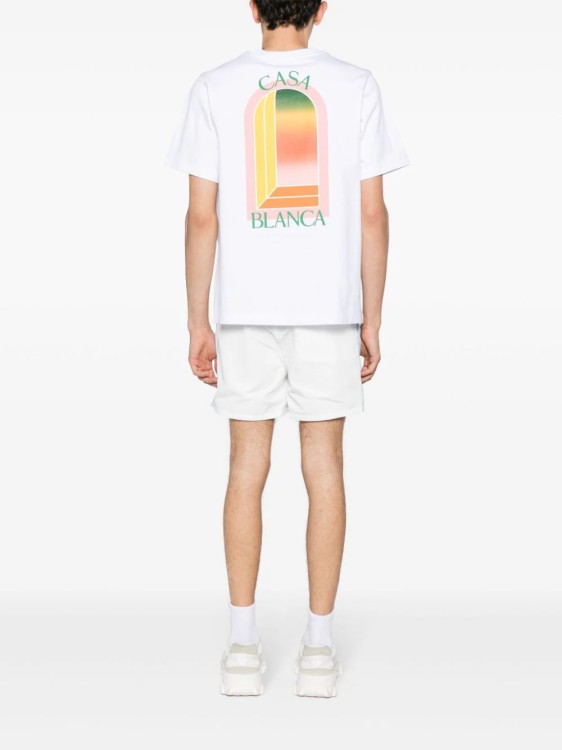 Shop Casablanca Tennis Club Icon Organic Cotton T-shirt In White
