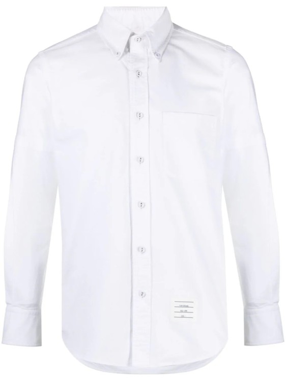 Thom Browne Signature Grosgrain Placket Shirt In White