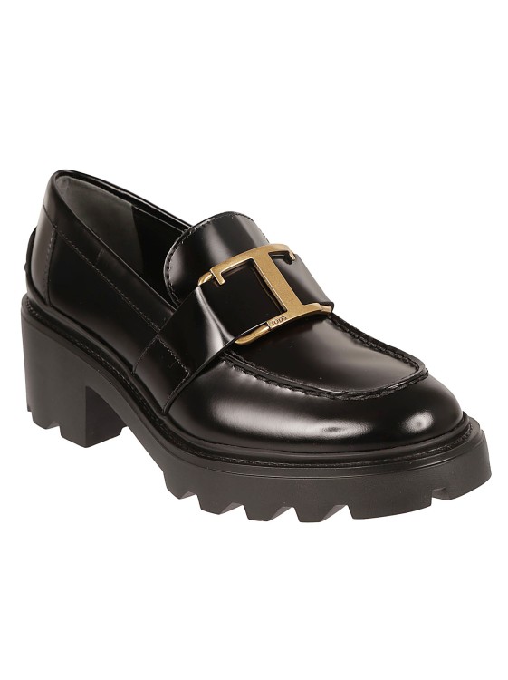 Shop Tod's Black Patent Leather Logo-plaque 60mm Loafers