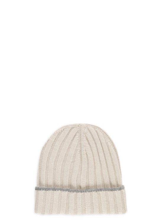 Brunello Cucinelli Cashmere Beanie Cap In White