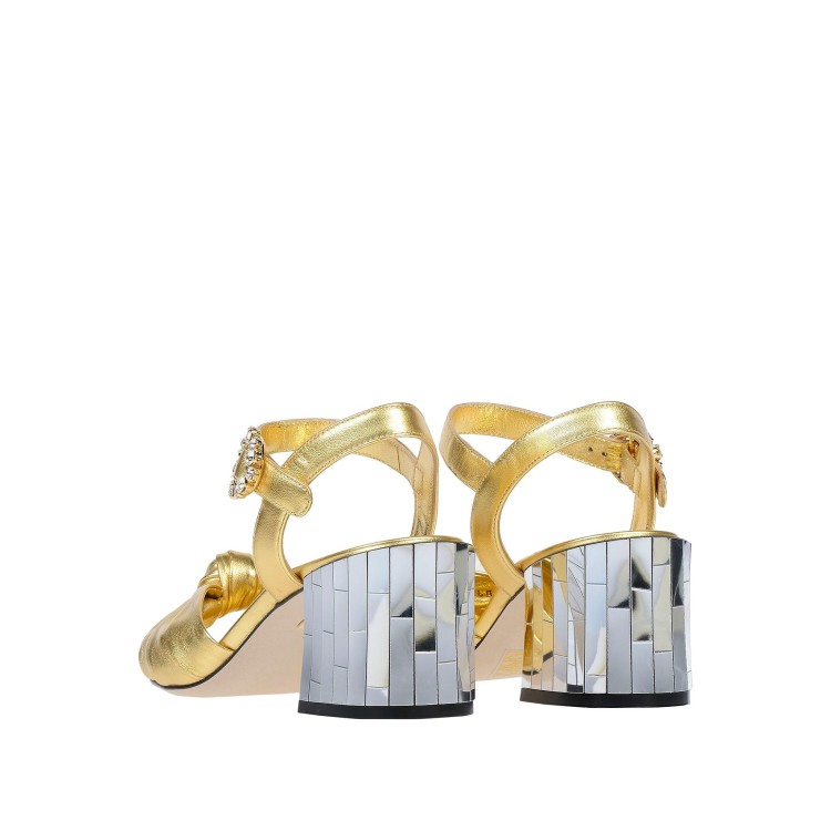 Shop Dolce & Gabbana Keira Leather Sandals In Neutrals