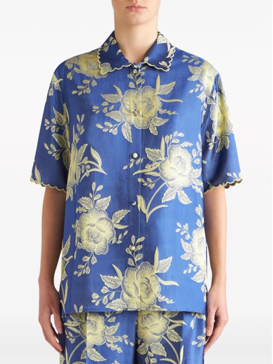 Shop Etro Multicolored Floral-jacquard Shirt