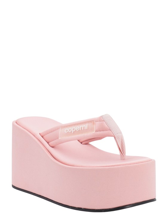 Shop Coperni Logo Patch Satin Sandals In Pink