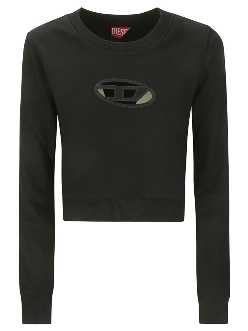 Diesel Cropped Sweatshirt With Distinctive Logo Detail In Black